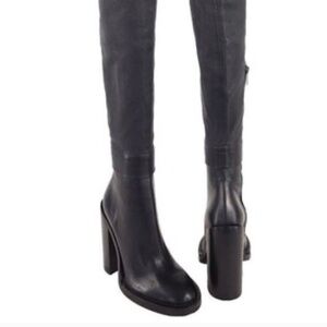 Ann Demeulemeester Black Over-the-Knee Leather Boots